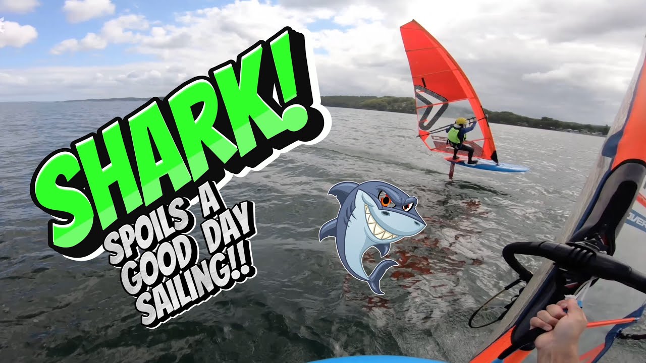 Windfoil Windsurfing - SHARK spoils a great day sailing! SURPRISE ENDING!!