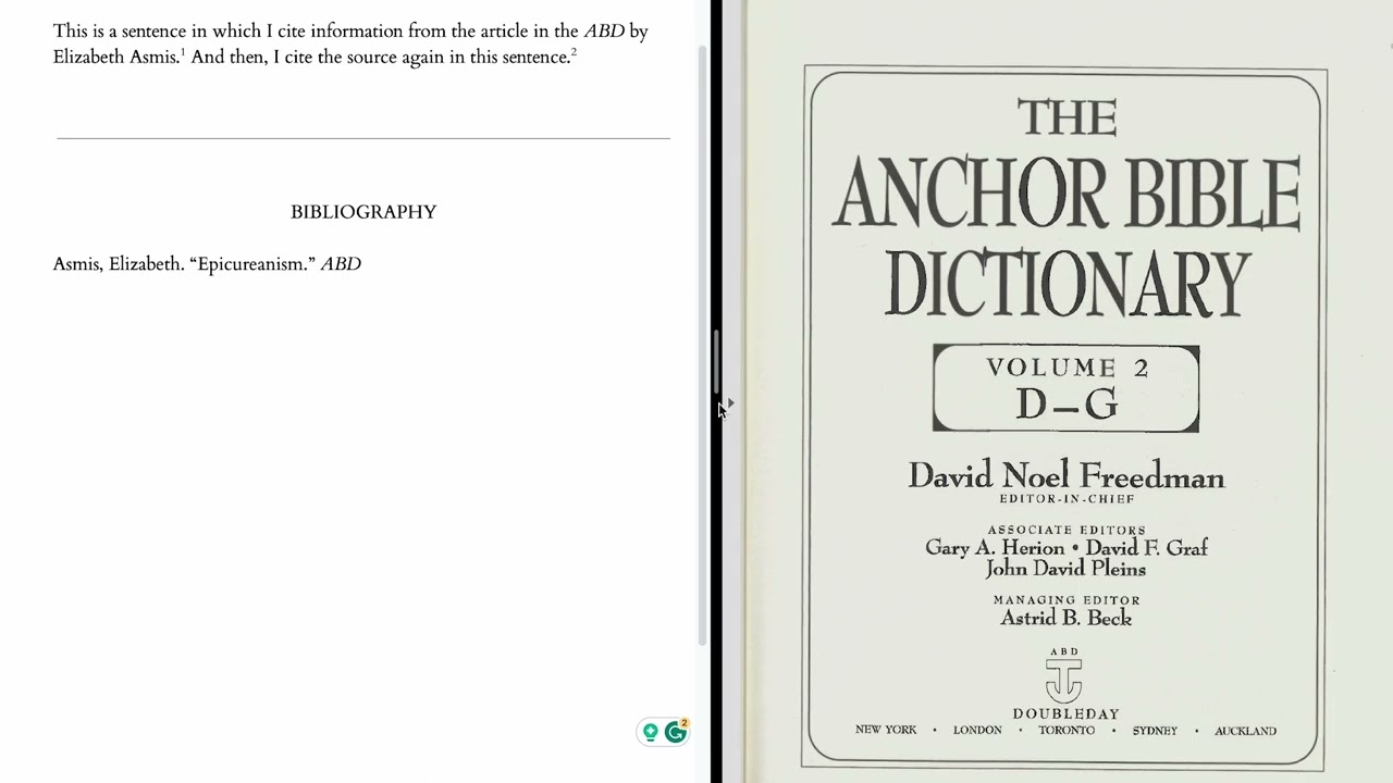 How to Cite a Bible Dictionary Article