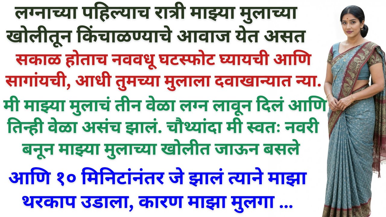 माझ्या मुलाचं तिसरं लग्न झालं पण तरीदेखील त्याची बायको त्याच्याजवळ टिकत नव्हती | Marathi Katha 