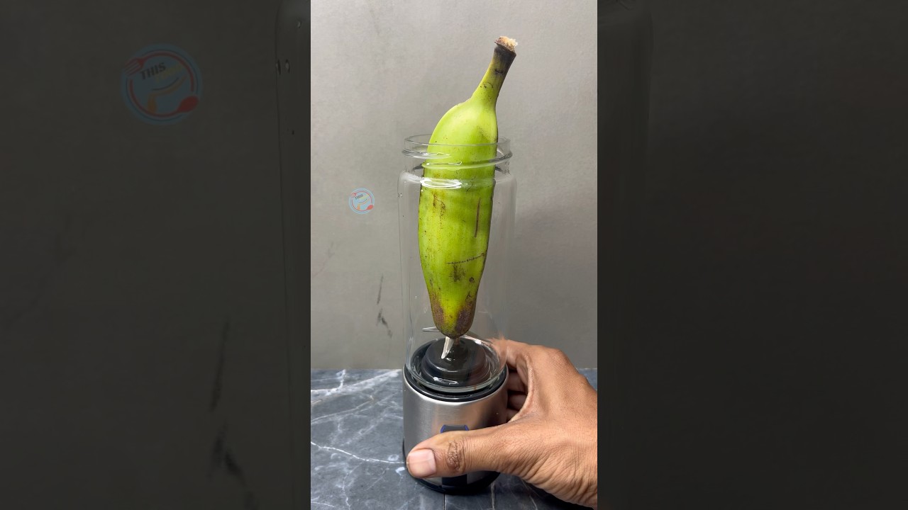 Raw Banana in Mini Blender 🤯🍌