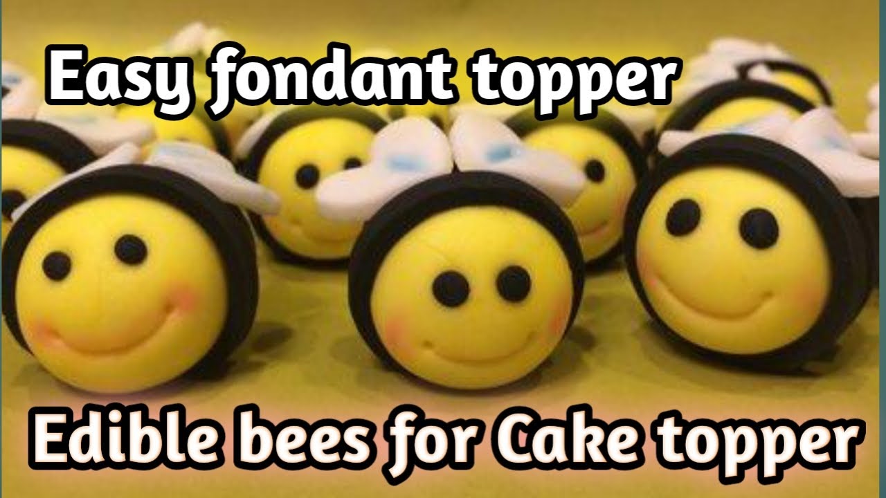 How to make Fondant Bees cake Topper | Edible simple bees cake topper  #cakesforyoubyfrance