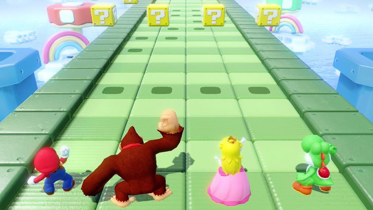 Super Mario Party - Minigame - Mario vs Donkey Kong vs Peach vs Yoshi