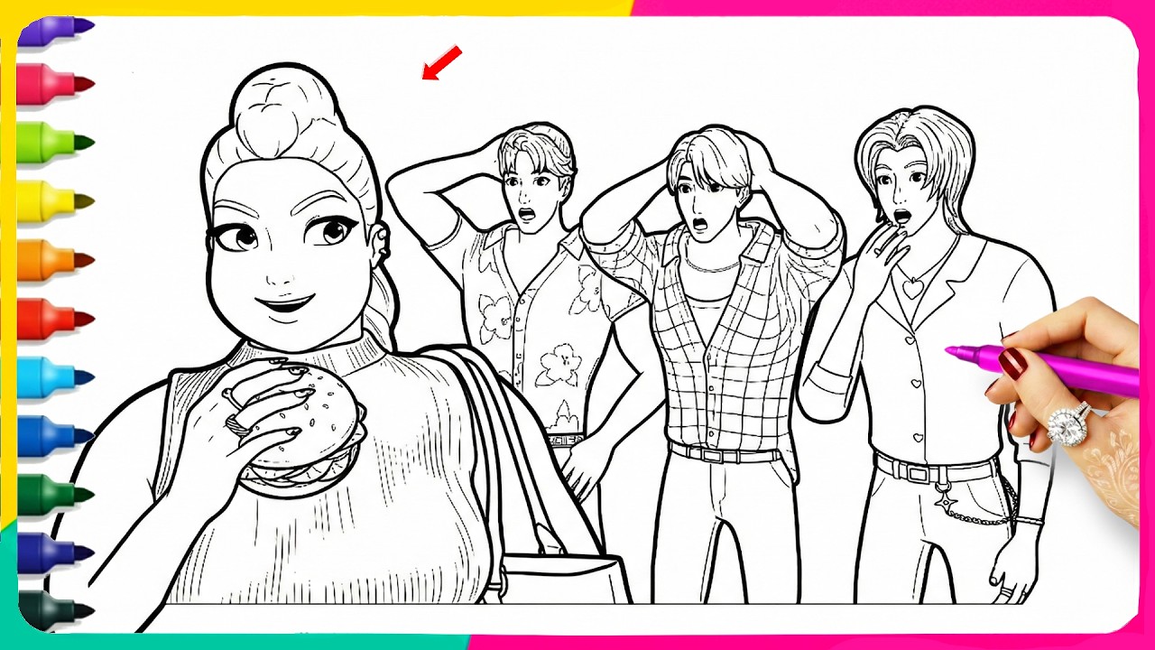 Kpop Demon Hunters New Coloring Pages - Rumi get Fat 😲 - New Satisfying Coloring Pages