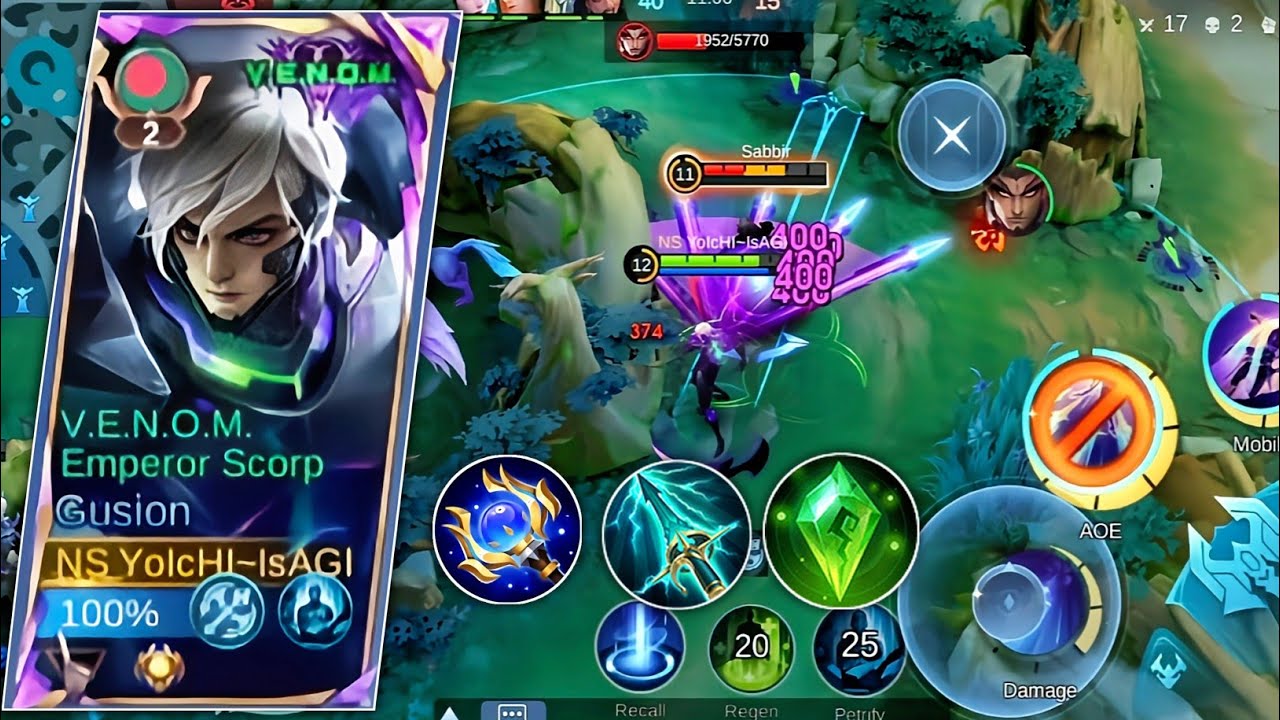 GUSION 1 HIT BUILD 💀(23 kill)