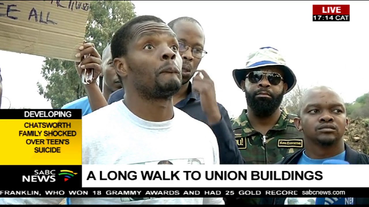 Mcebo Dlamini walking to the Union Buildings to appeal for amnesty