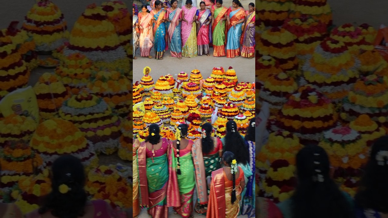 Batukamma celebrations at villages #batukamma #telangana #festival #song