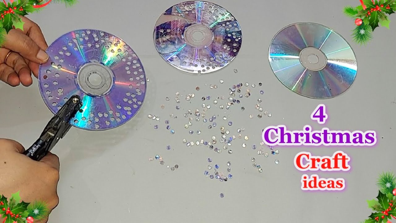 4 Christmas Decoration idea with Old CD/DVD | DIY Affordable Christmas craft idea🎄81