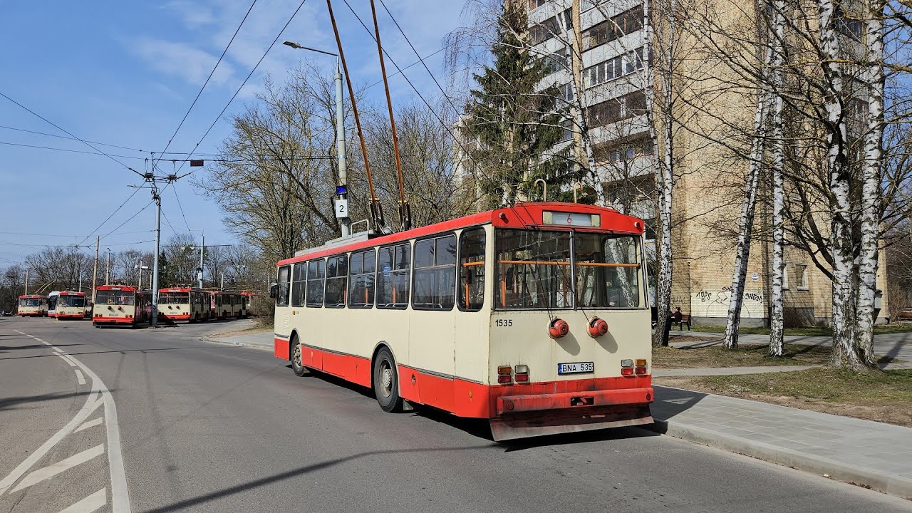 Škoda 14Tr VVT 1535, trolleybus line 6 from Žemieji Paneriai- Žirmūnai in Vilnius, Lithuania