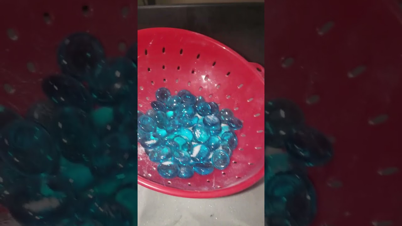 ASMR: Satisfying Shifting Soft Sand with Teal Glass Gems😊👍