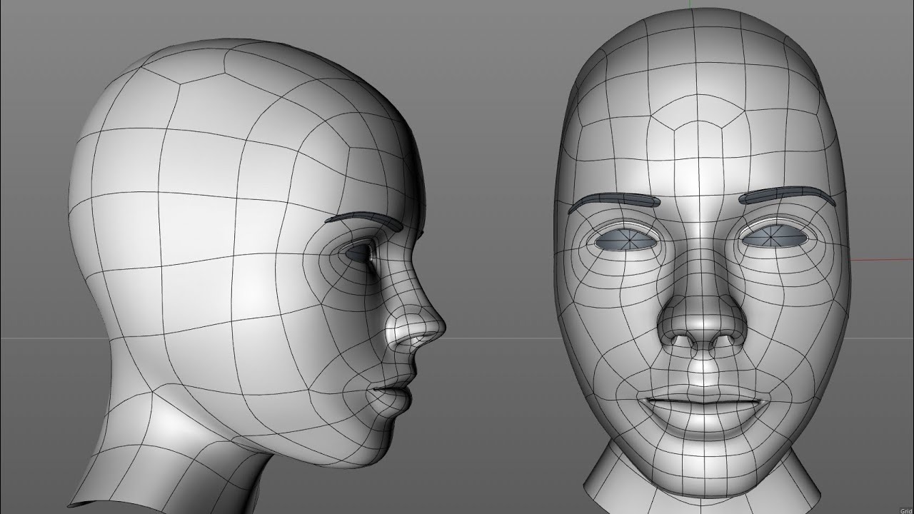 CINEMA 4D HEAD 3D MODELING FACE