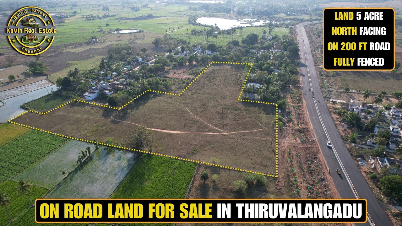ID 2178 - On Road Land For Sale In Thiruvalangadu || North Facing || Fully Fenced || 200 Ft Road