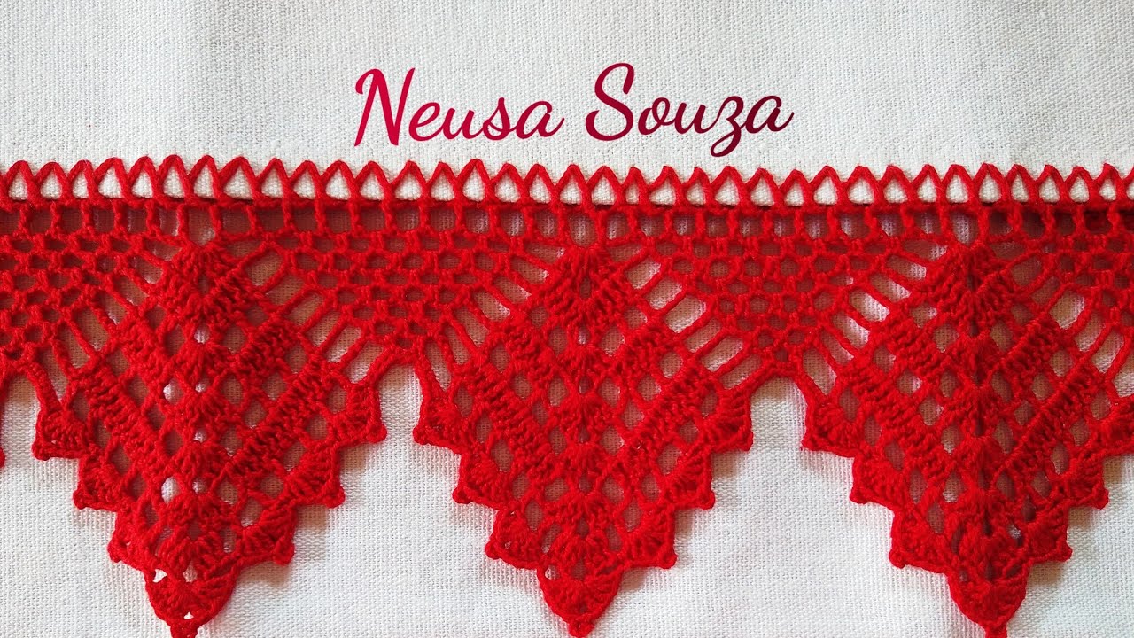 Barrado para pano de prato simples e delicado 😍 #crochefile