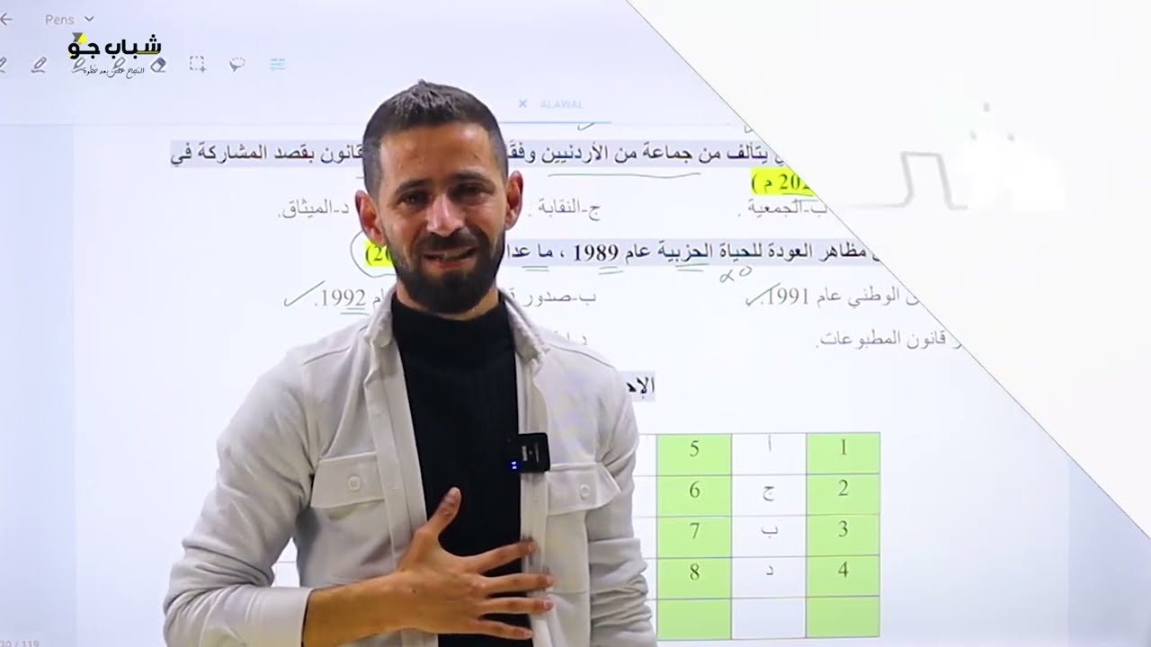 أسئلة وزارية تاريخ الأردن توجيهي  2024 ( تطور الحياة الحزبية)