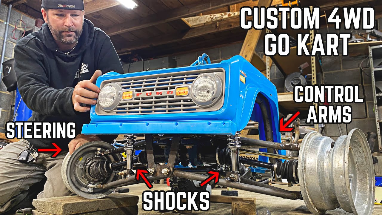4WD Power Wheels Go Kart Gets Suspension! 228cc Bronco Kart Pt. 6