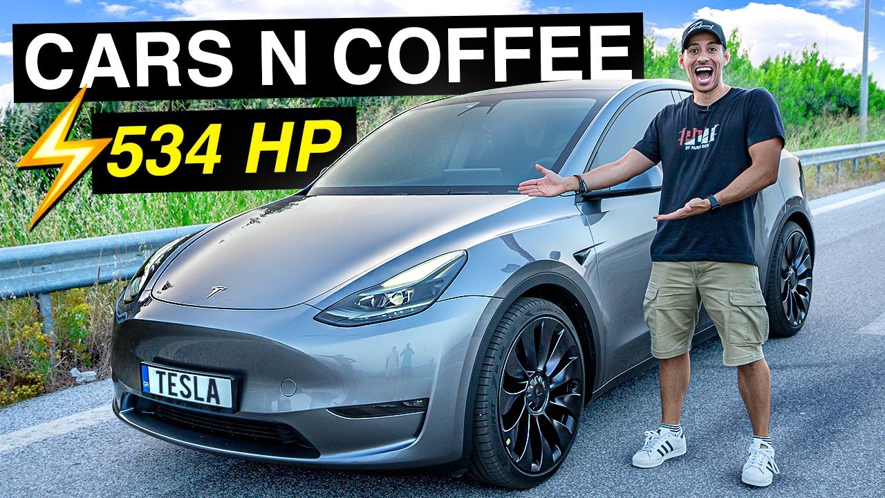 ΟΔΗΓΑΩ ΤΟ ΠΙΟ ΓΡΗΓΟΡΟ TESLA MODEL Y PERFORMANCE | Cars N Coffee S2 E8
