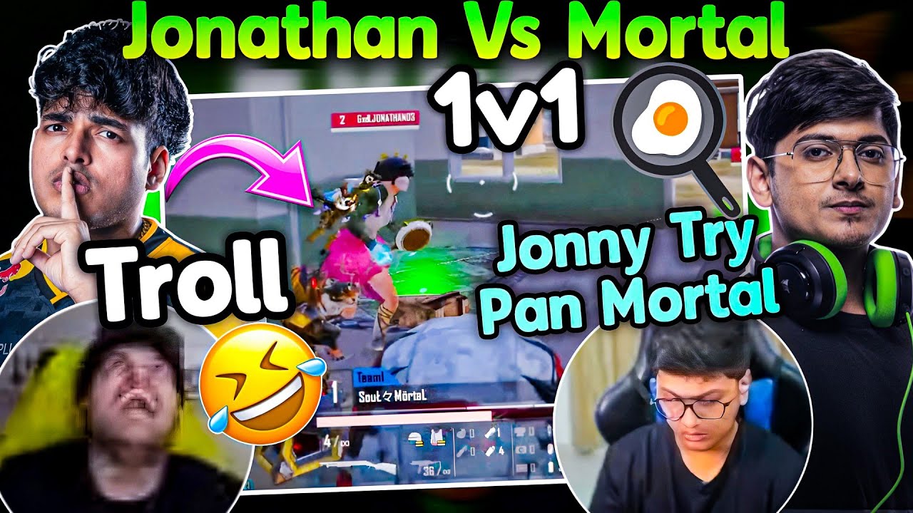 Mortal Vs Jonathan 1v1 TDM🤯 Jonathan Try Pan Mortal🍳😂 Brutal Troll🤣