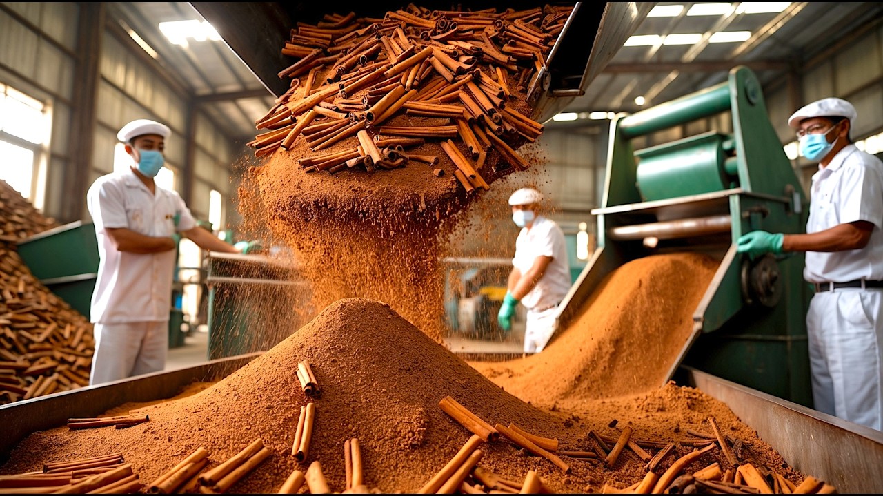 How CINNAMON POWDER is Made in Factory
