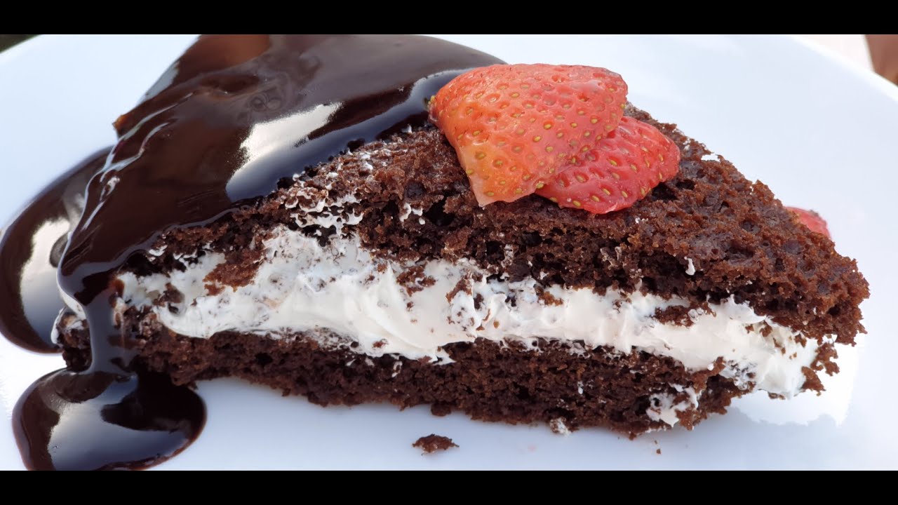 Carob Birthday Cake with Carob Sauce /  #organic #Eggless Cake (Substitute of Chocolate Cake)#iskcon