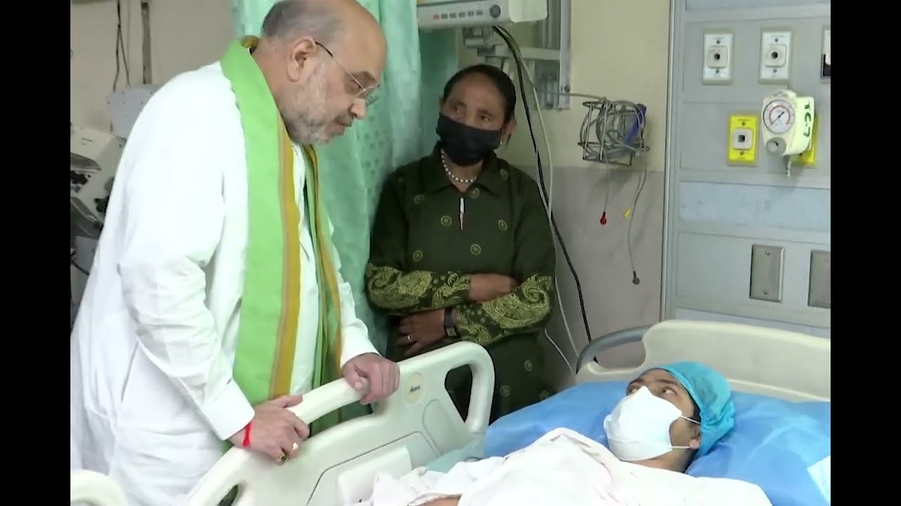 HM Shri Amit Shah met injured ITBP personnel at AIIMS trauma centre, New Delhi (20 Aug 2022)