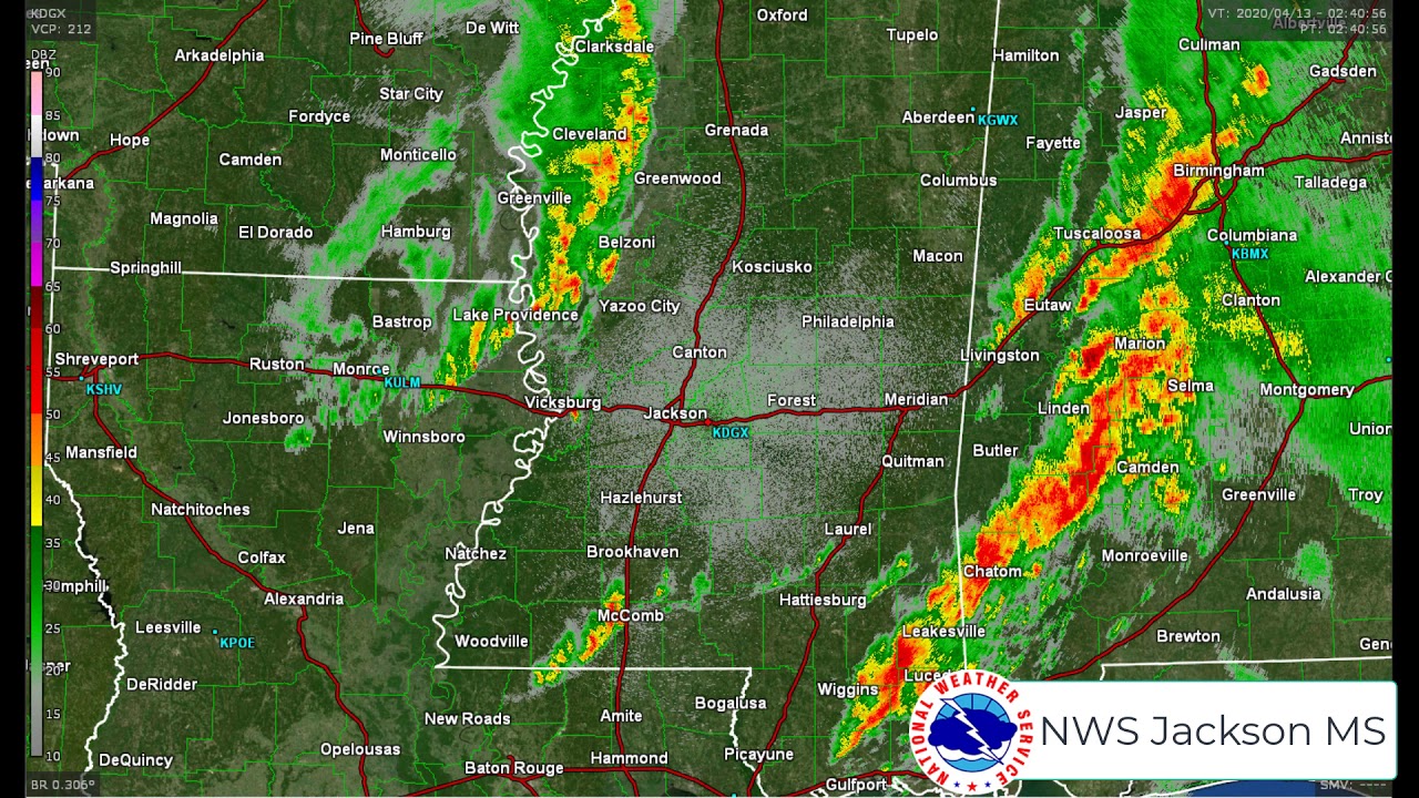 April 12, 2020 KDGX Radar Loop