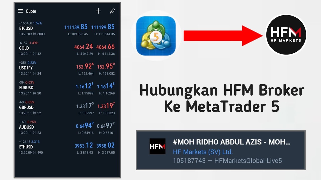 Cara Menghubungkan HFM Ke Metatrader 5