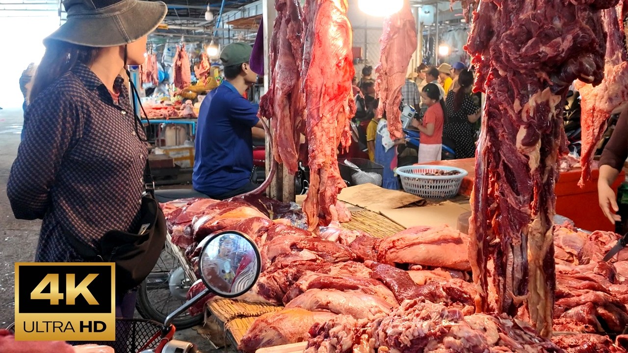 Visit New Market in Phnom Penh – Tuol Sangke Thmey Market–4K