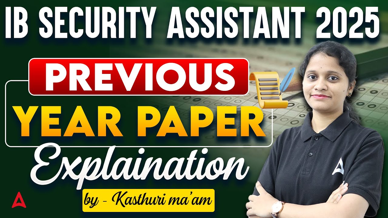 IB Security Assistant Previous Year Question Paper Explanation In Telugu | By Kasthuri Mam