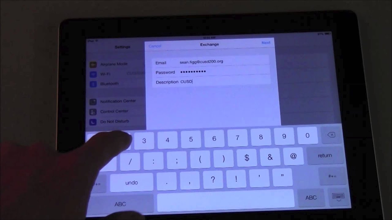 CUSD200 DOT - iOS7 Email Setup Tutorial