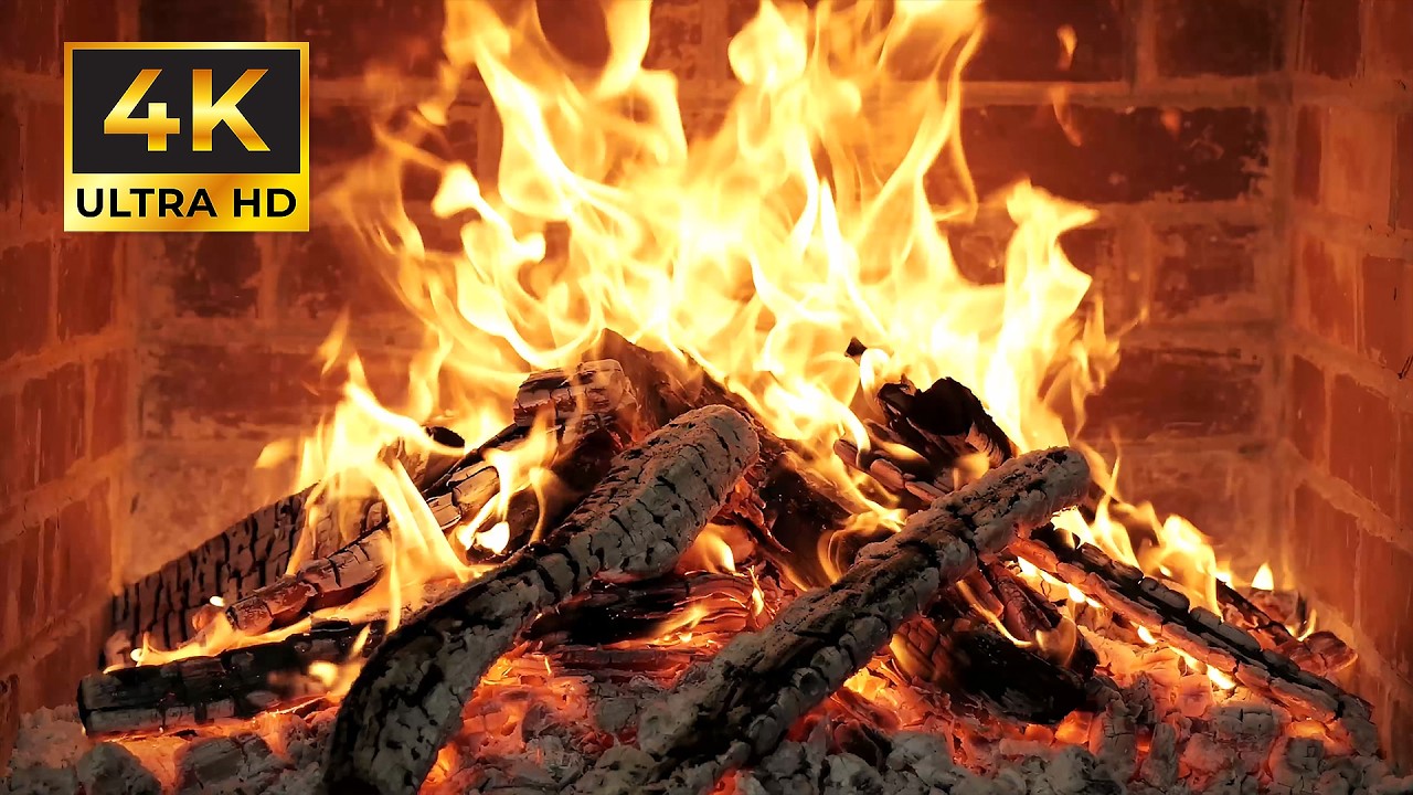 🔥 Cozy Christmas Fireplace 4K (12 Hours). Crackling Fire & Relaxing Ambience for Sleep & Work