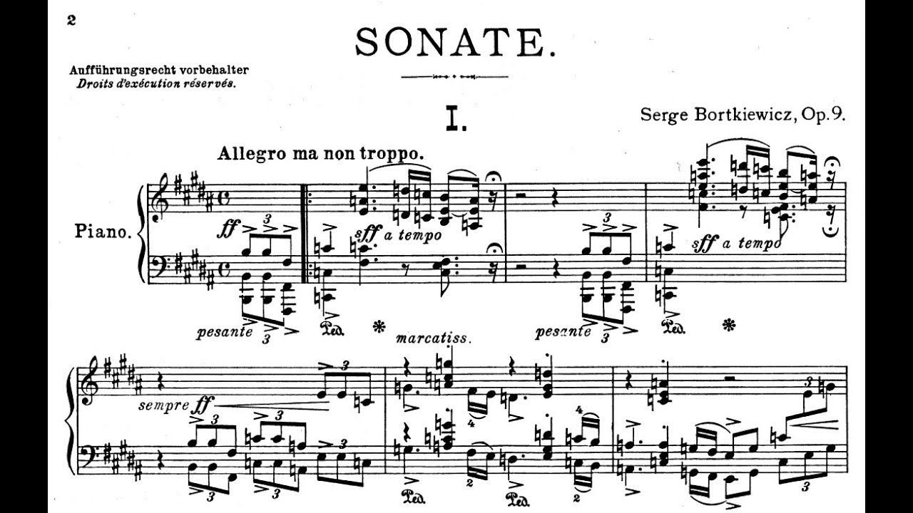 Sergei Bortkiewicz - Piano Sonata No.1, Op.9