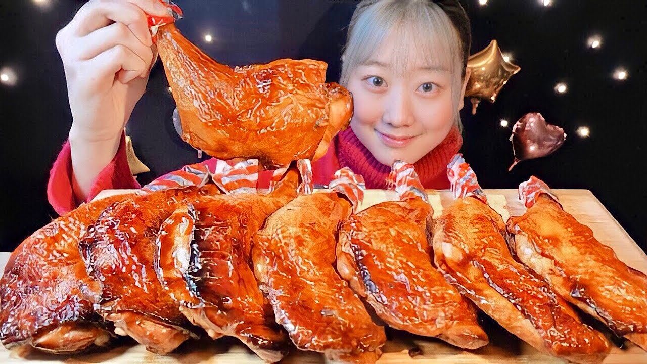 ASMR 照りってりなチキン Christmas Chicken 크리스마스 치킨【咀嚼音/ Mukbang/ Eating Sounds】
