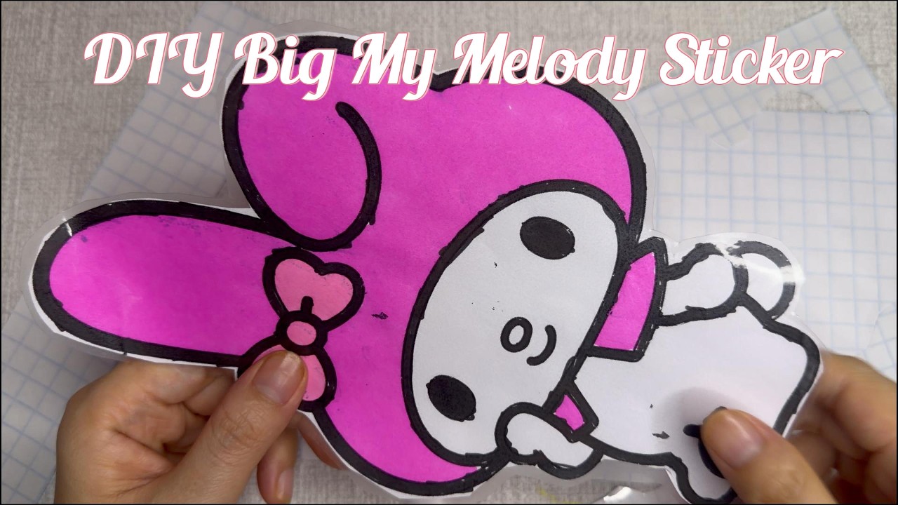 How to Make DIY Big My Melody Sticker❤️ ASMR 마이멜로디 큰 스티커 만들기❤️ ASMR