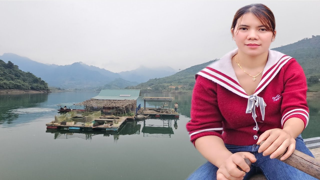 As the lake water receded rapidly, the girl moved her house downstream with the current.