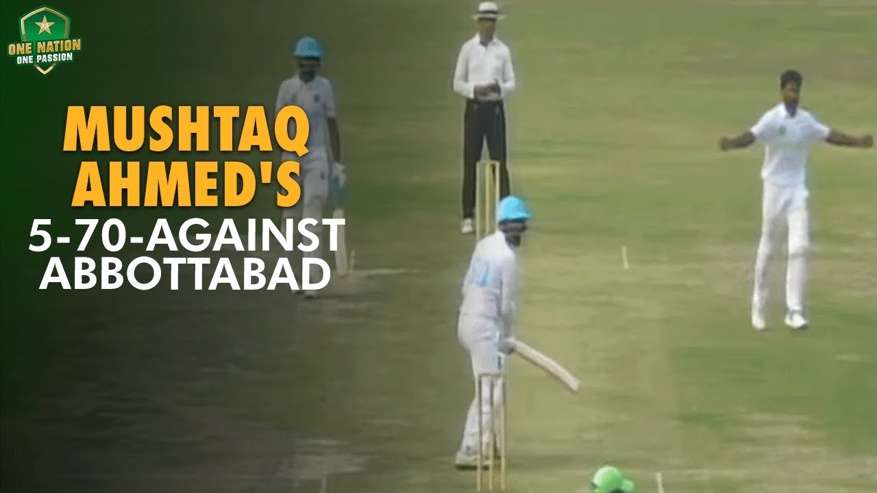 Larkana fast bowler Mushtaq Ahmed's 5-70 against Abbottabad | Quaid-e-Azam Trophy 2024-25