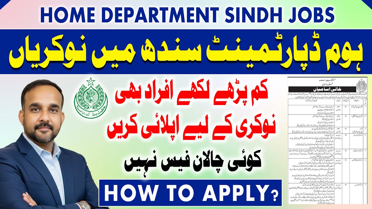 How to apply for jobs in Home Department Government of Sindh | Complete Detail