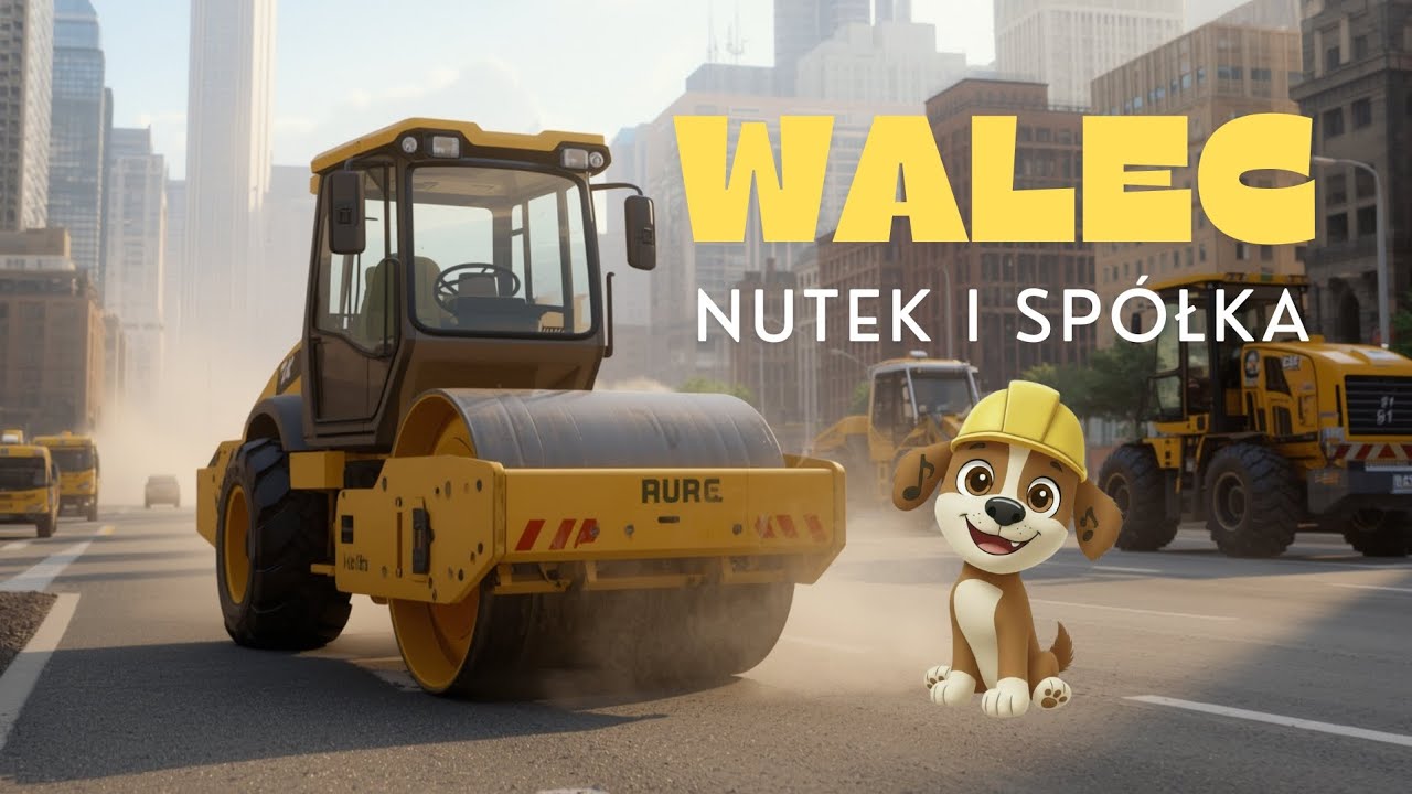 Walec drogowy 🚧 | Piosenka o maszynach budowlanych dla dzieci | Nutek i Sp&oacute;łka