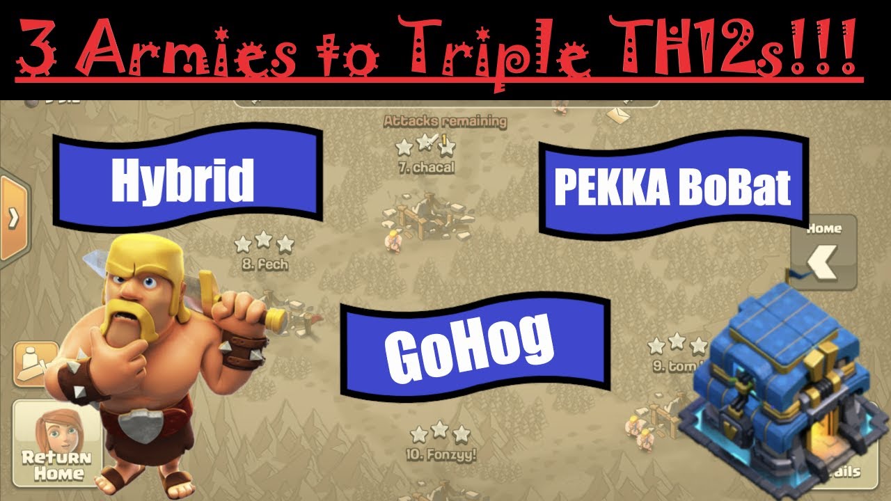 Triple TH12s with these 3 armies in war!!