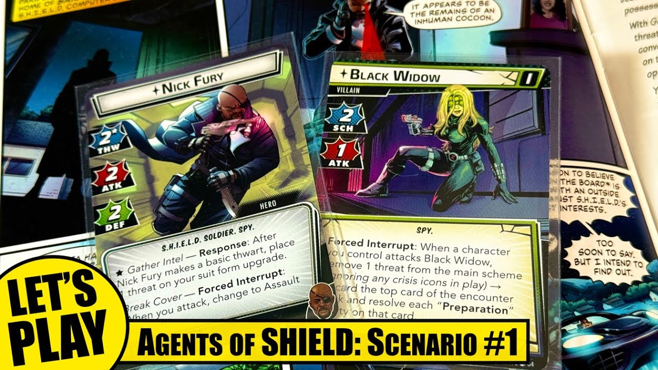 Marvel Champions: Агенты Щ.И.Т. Сценарий 1 — Одиночное прохождение НИК ФЬЮРИ против ЧЁРНОЙ ВДОВЫ