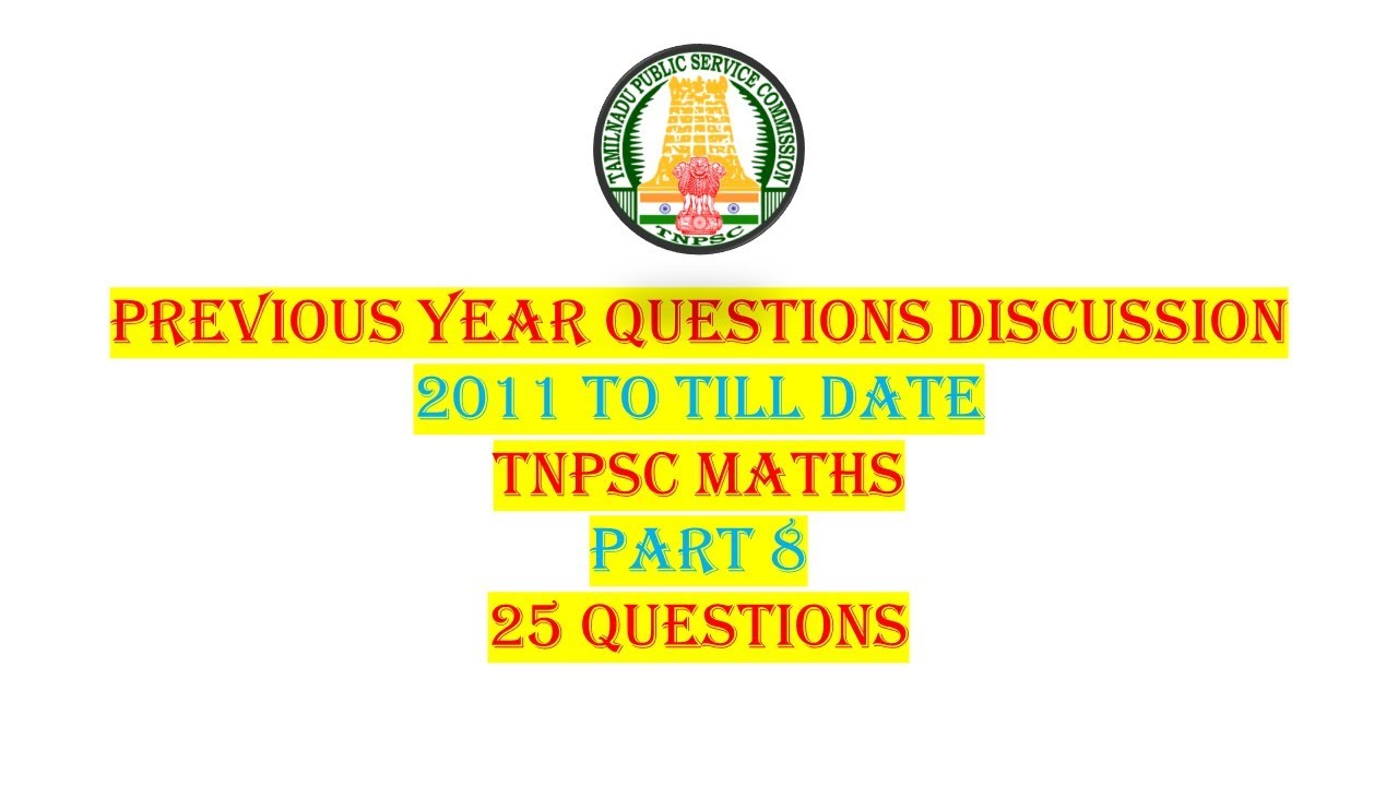 PYQ's: TNPSC Maths | Part 8 | Sure Shot 25 Questions | techeditz2u