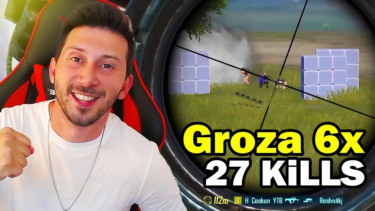 Pubg Mobile 27 KiLLS Groza 6x + AMR One Man Squad Gameplay Emulator