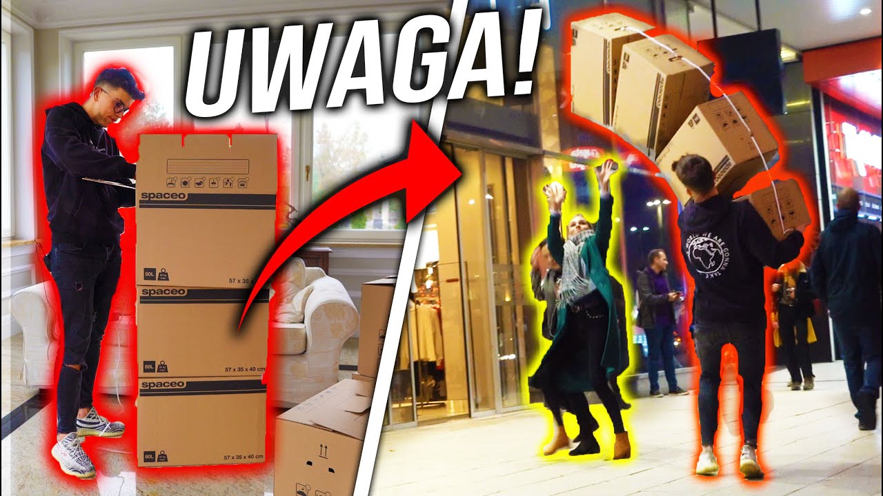 SPADAJĄCE PUDEŁKA PRANK!