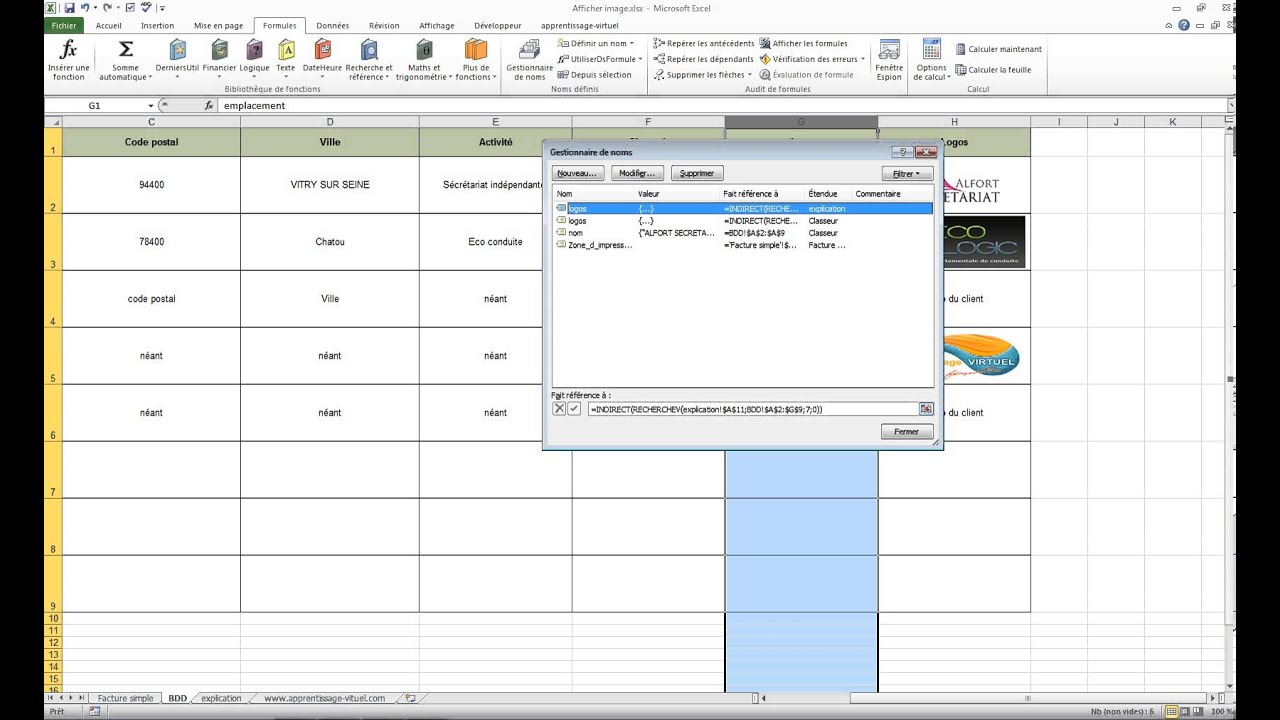 Ajouter une image en fonction d'un nom dans Excel