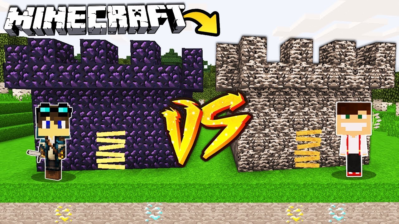 ZAMEK Z OBSYDIANU VS ZAMEK Z BEDROCKU W MINECRAFT!