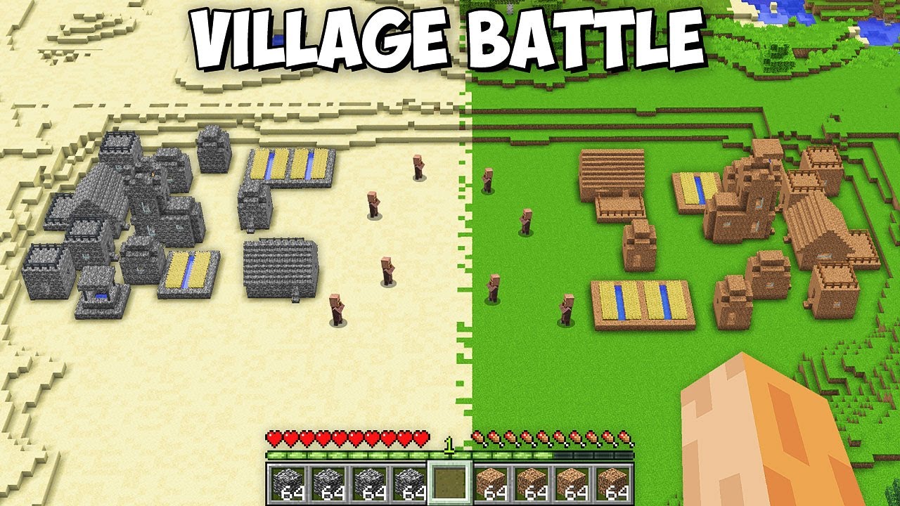 I look this BEDROCK Village vs DIRT Village Battle in Minecraft !!! Secret Rich vs Poor Village !!!