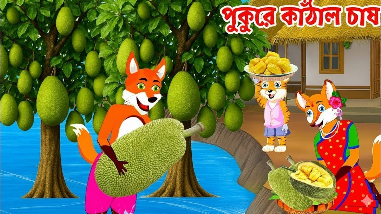 পুকুরে কাঁঠাল চাষ |Pukure Jadur Kathal Chash | Bangla Rupkothar Cartoon | Fox Cartoon | 2D Animation