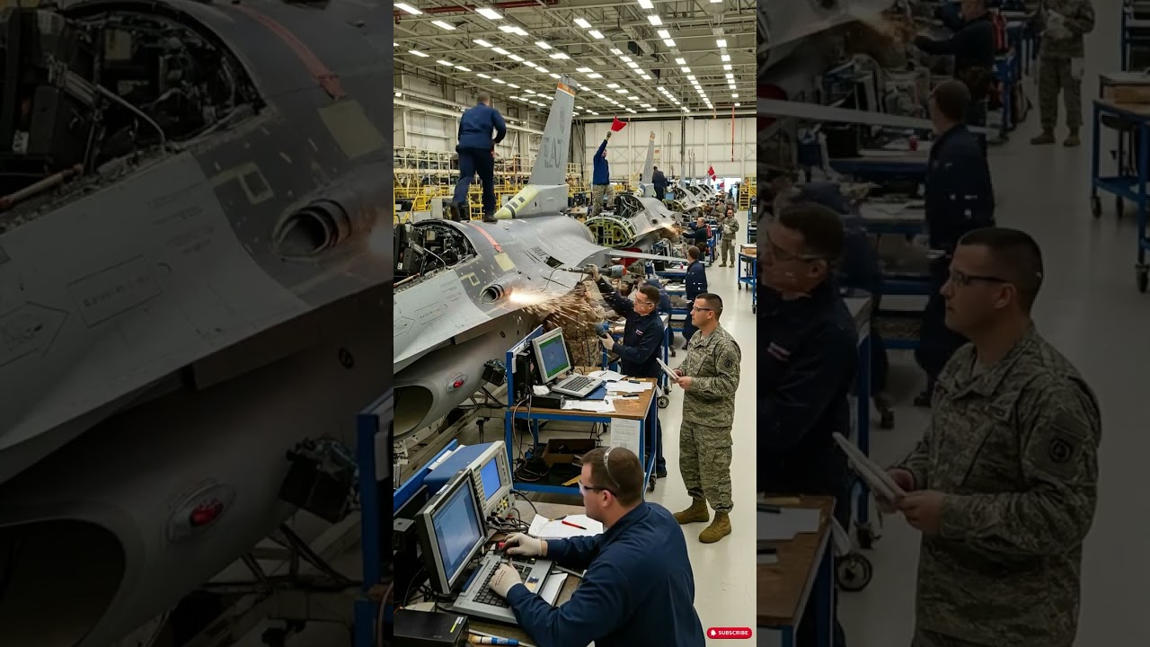 F-16 fighter jet maintenance in action! #shorts #F16 #fighterjet #military #aviation #trendingnow