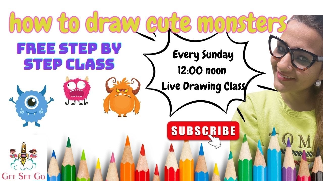 How to draw cute monsters #drawing #stepbystep #free #freeclasses