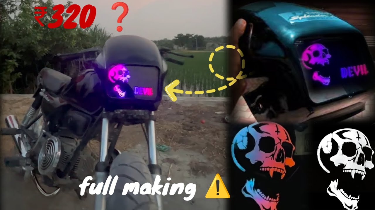 splendor trending skull headlight | Full making + Installation