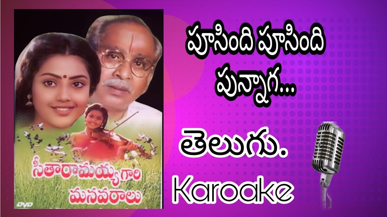 Poosindi Poosindi Punnaga || seetaramayya gari manavaralu || karaoke