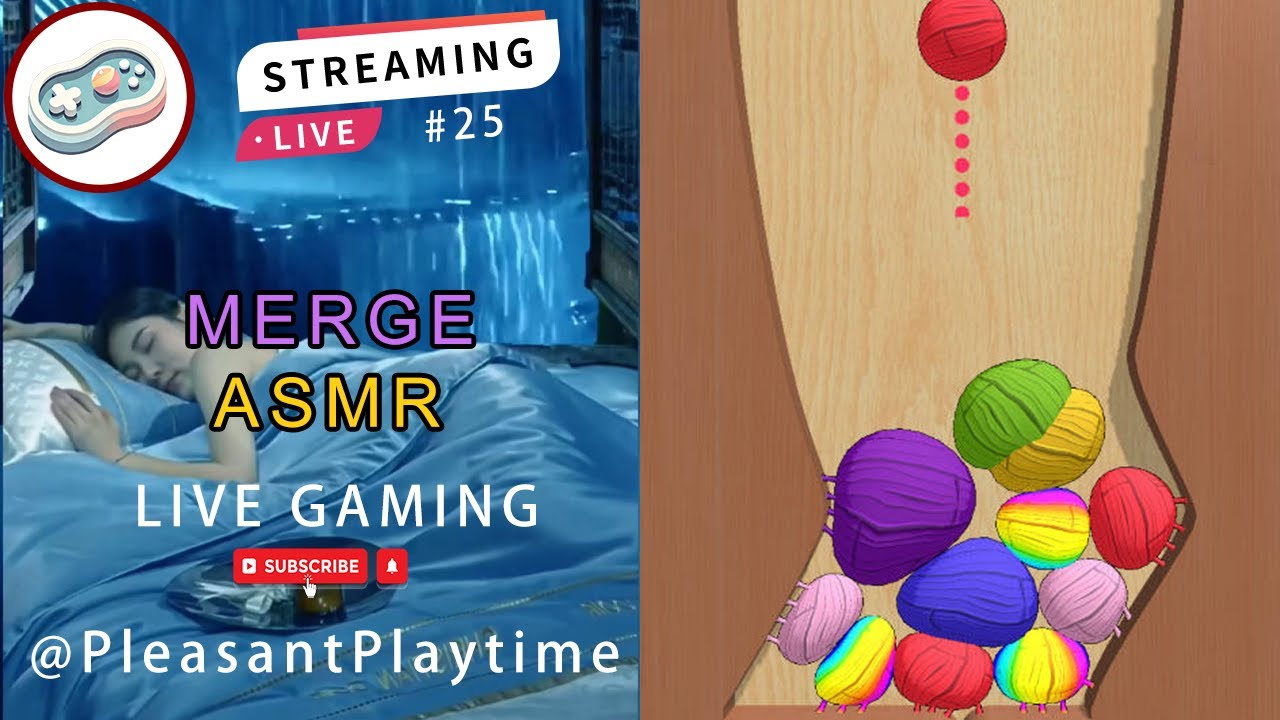 【Ep.025】12H Calm ASMR + Merge Game Zone 🎧 | Peaceful Tapping & Sleepy Gameplay